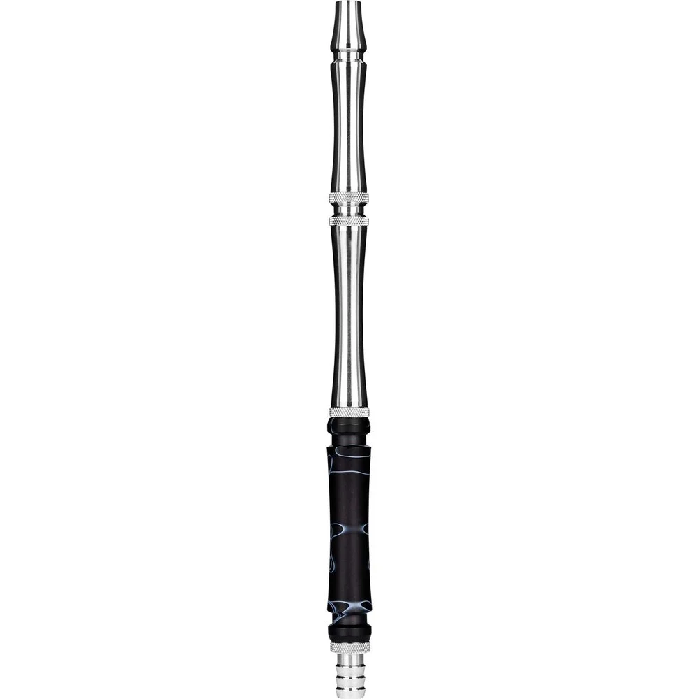 Moze Stainless Steel Mouthpiece - Wavy Black Shisha Mundstück